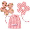 Inner Child Jaipur Block Print Flower Scrunchie Set in Pink (3 pcs)