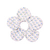Inner Child Marais Block Print Flower Scrunchie Set in Blue (small blue/purple flowers)