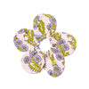 Inner Child Marais Block Print Flower Scrunchie Set in Blue (large blue/purple flowers)