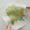 Fog Linen Work Hanky Isabelle B. No. 3 Mimosa (1 pc) - product shown being held. 