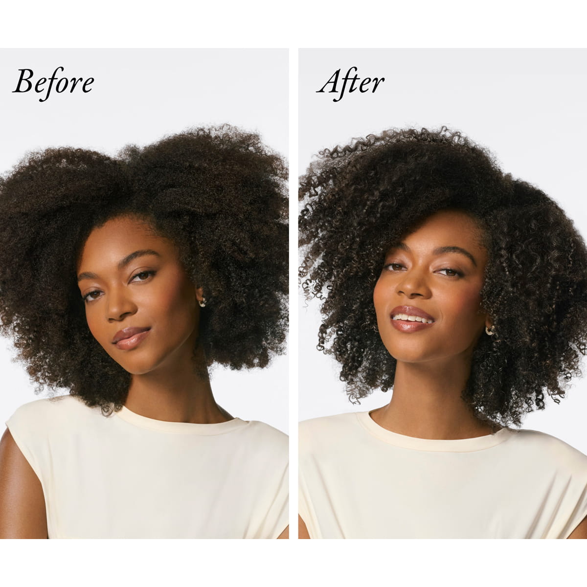 Oribe Eternal Curls Moisturizing Shampoo (8.5 oz) - product before and afters shown.