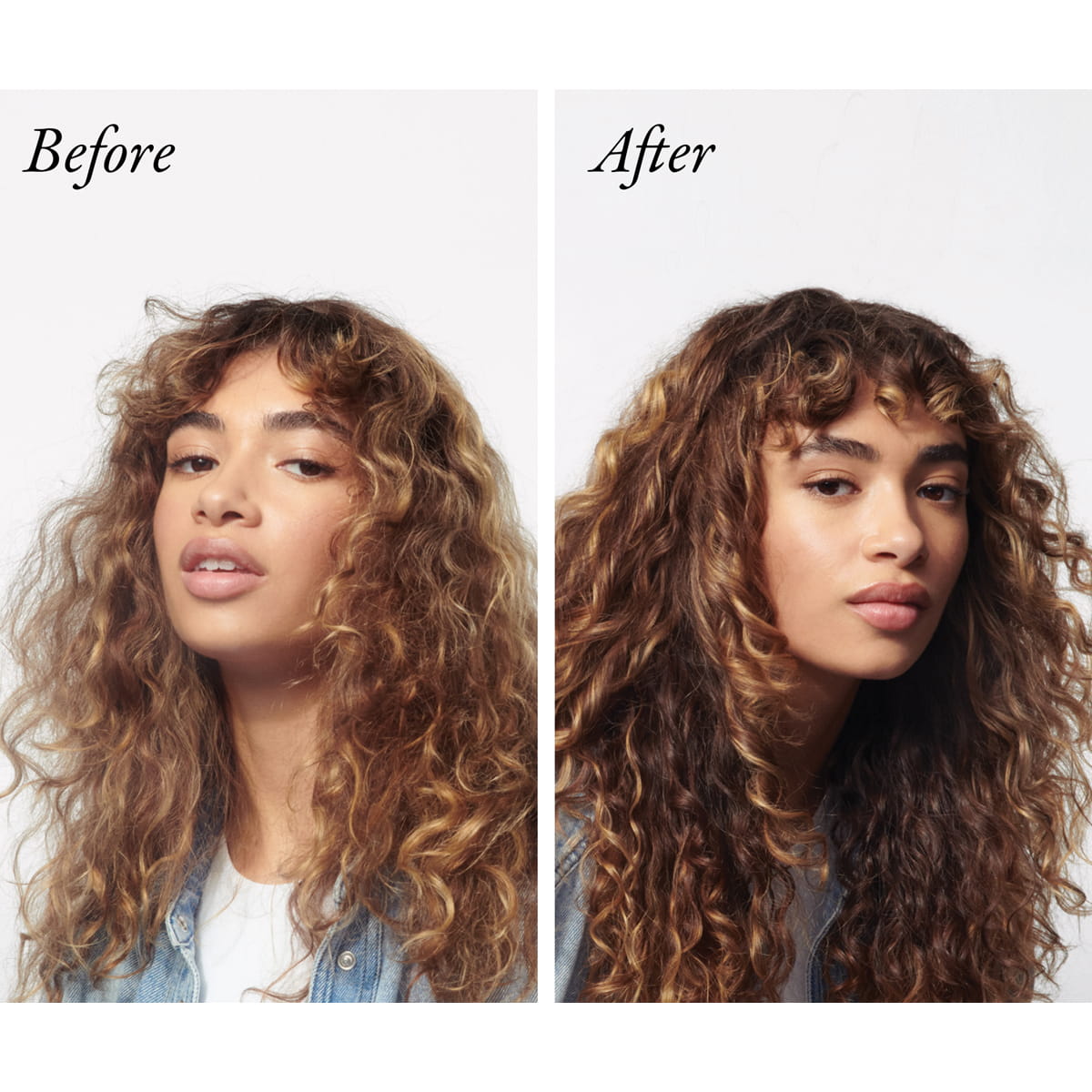 Oribe Eternal Curls Moisturizing Shampoo (8.5 oz) - product before and afters shown.