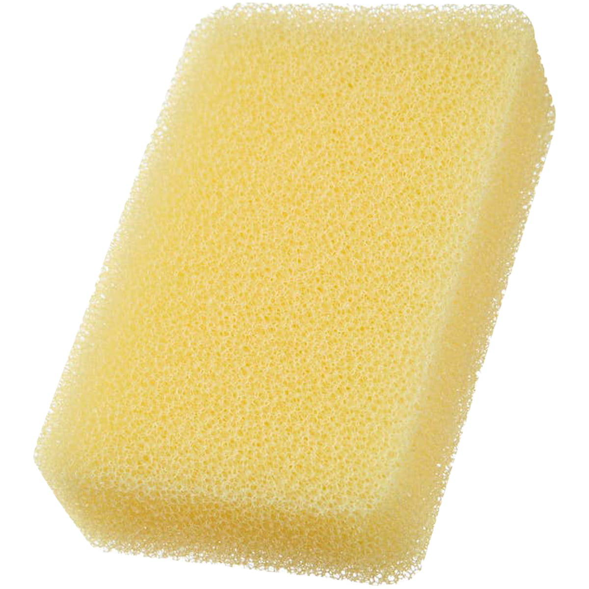 Kamenoko Tawashi Sponge - Yellow (1 pc) - product shown on white background out of packaging. 