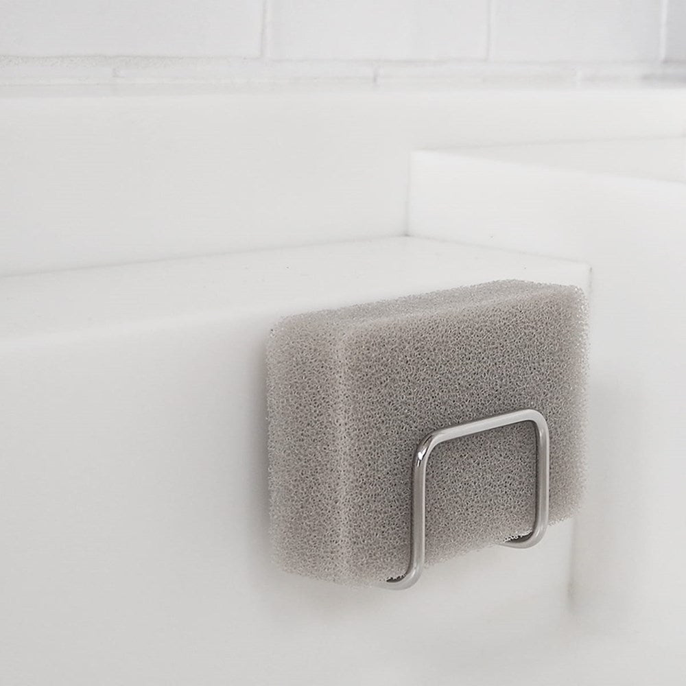 Kamenoko Tawashi Sponge - Grey (1 pc) - product shown in sponge holder (not included).