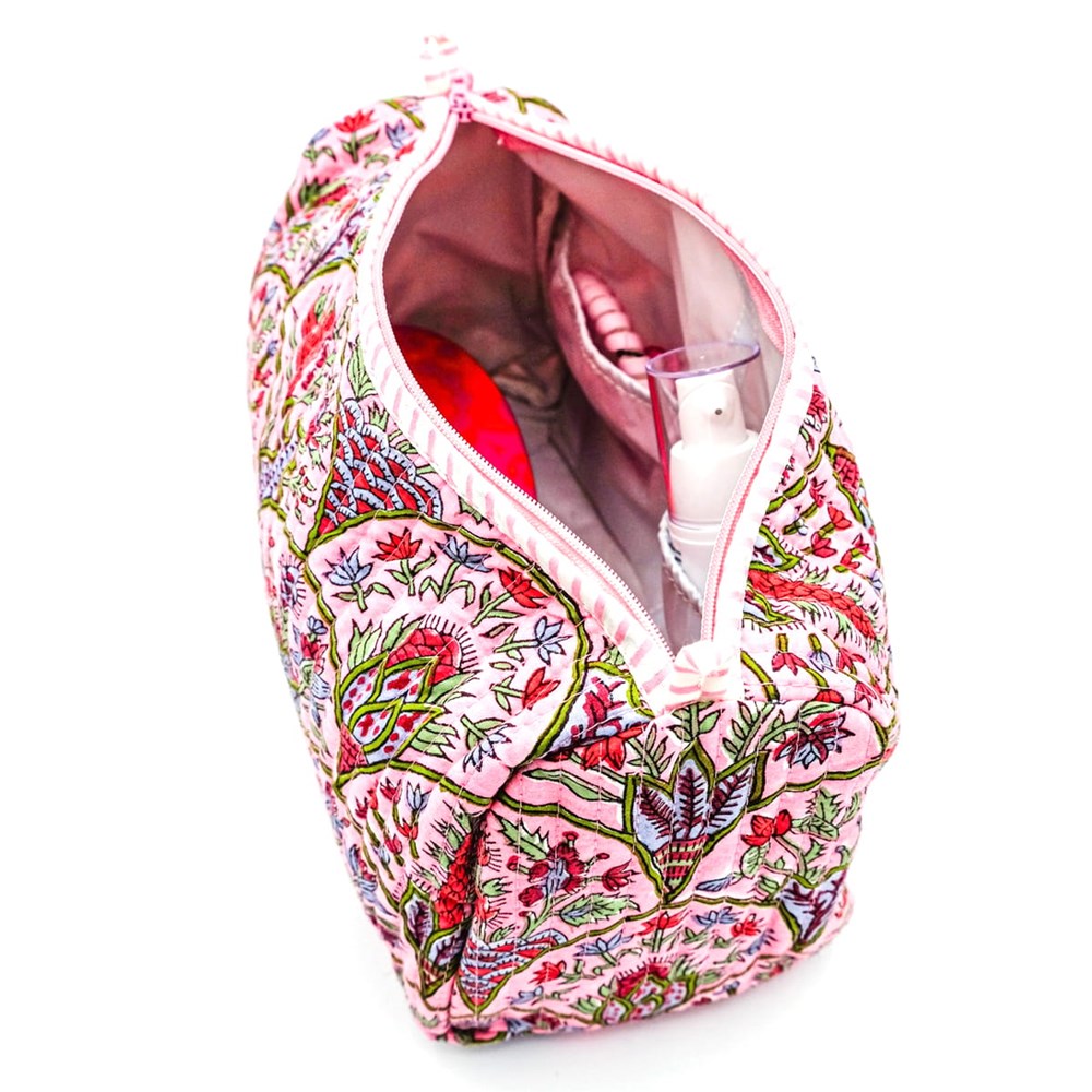 Inner Child Toiletry Bag - Pink Arch (Medium) - product shown open. 