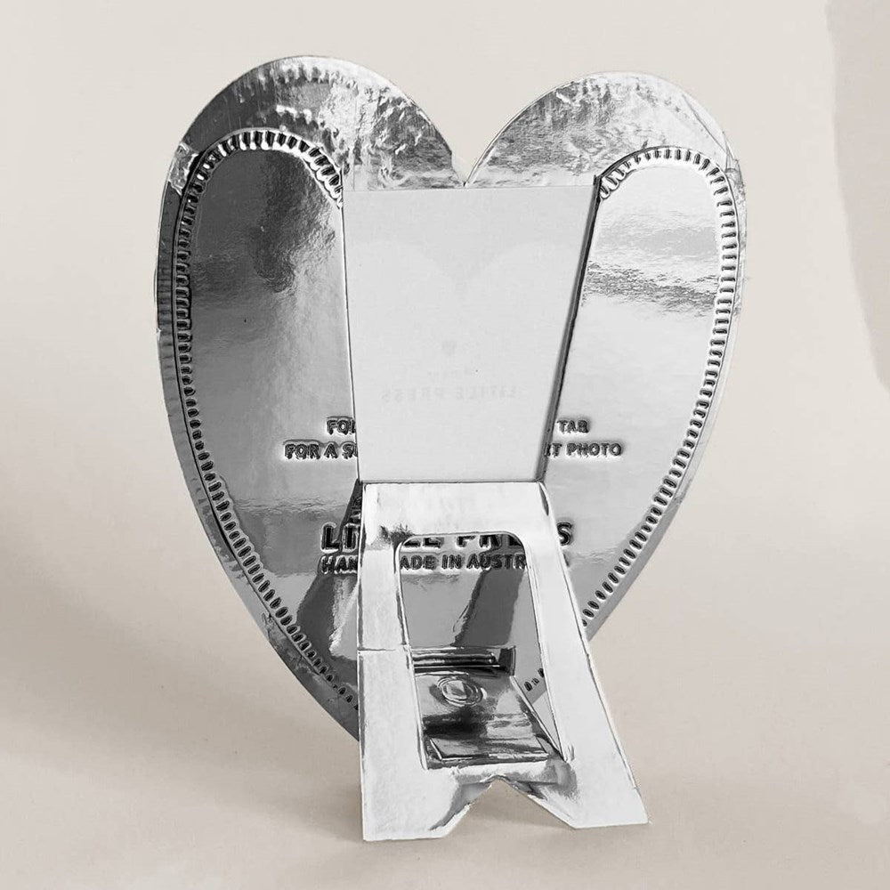 The Little Press Faux Tin Heart Frame - Silver (1 pc) - back of product shown. 