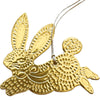 Faux Tin Bunny Ornament - Gold