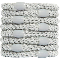 France Luxe Grab & Go Ponytail Holders Set - Metallic Silver (8 pcs)