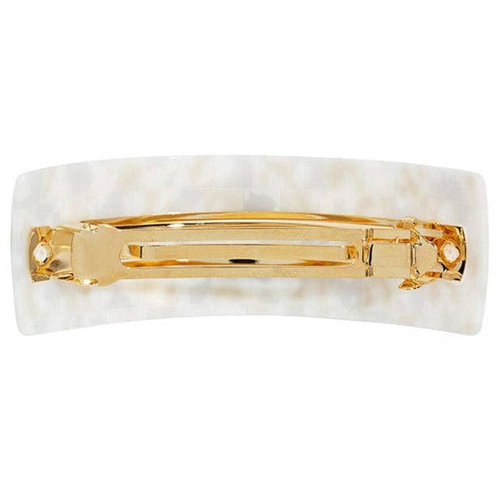France Luxe Rectangle Volume Barrette - Coconut Milk (1 pc) - product shown from back.