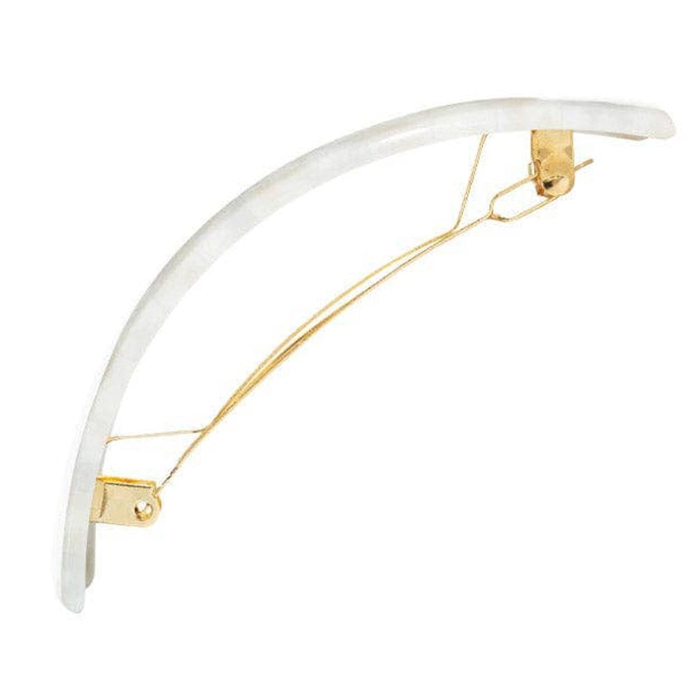 France Luxe Rectangle Volume Barrette - Coconut Milk (1 pc) - product shown from side. 