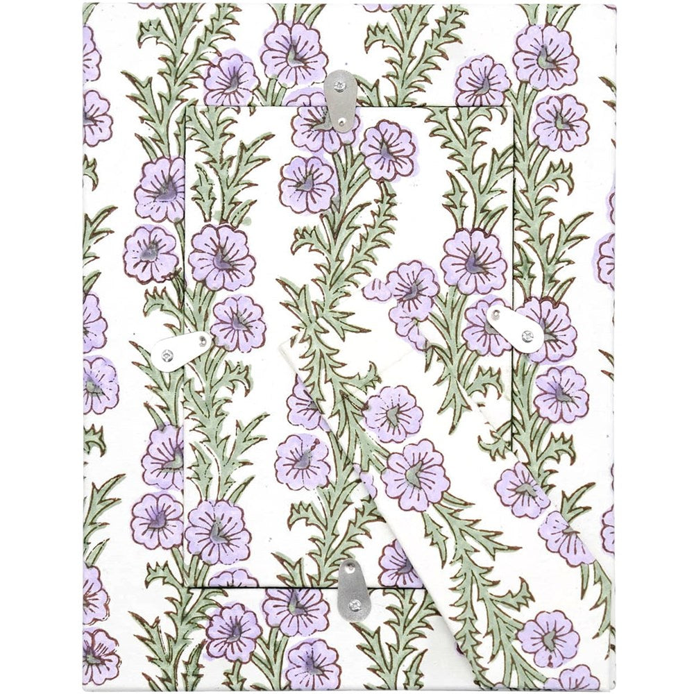 Inner Child Forget-Me-Not Square Opening Picture Frame - Purple (1 pc) - product shown from back. 