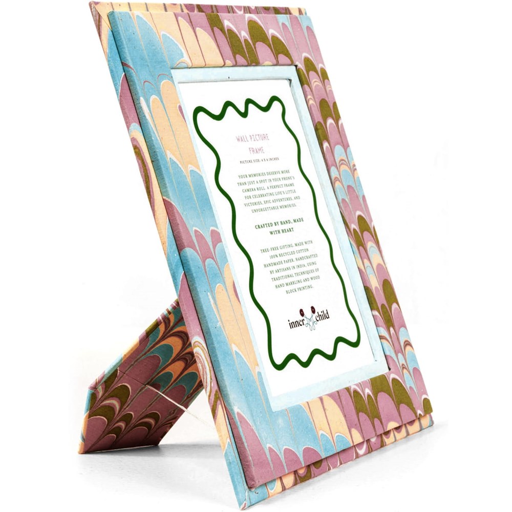 Inner Child Hand Marbled Picture Frame - Lilac Blues (1 pc)