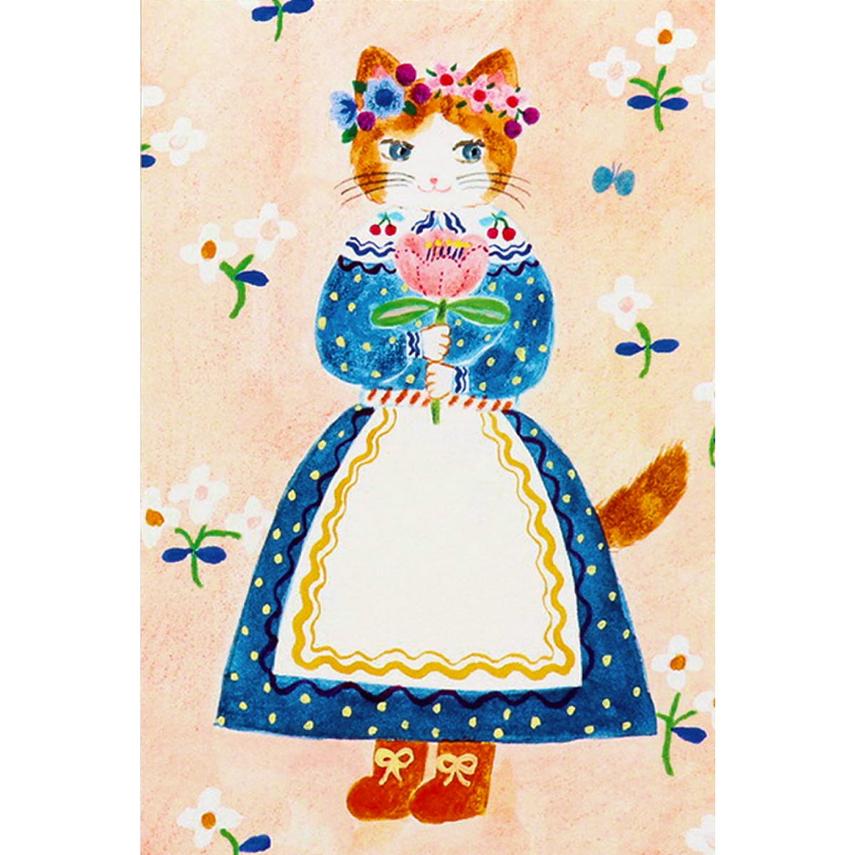 Her Winter Flowers Postcard Set - Tablier (10 pcs) - product shown on white background.