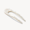 Machete Mini French Hair Pin - White Shell (1 pc) - product shown on side. 