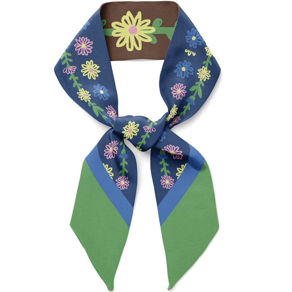 Centinelle Tiny Flowers Twilly Ribbon Scarf (1 pc) - product shown on white background.