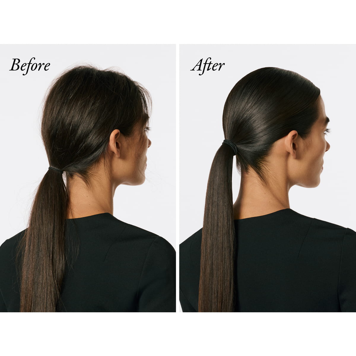 Oribe Supershine Smoothing Wax Stick (1.34 oz) - product shown on model's hair.