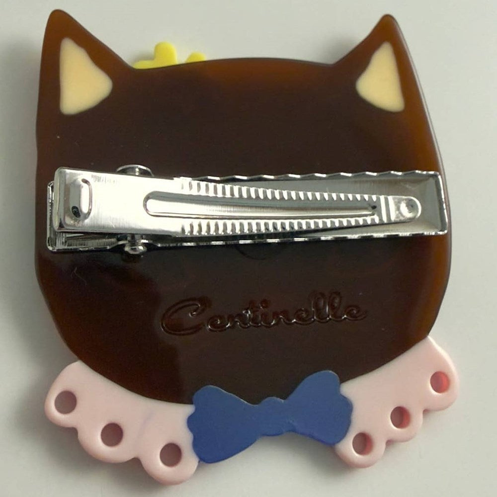 Centinelle Chat Au Chocolat Hair Clip (1 pc) - product shown from the back. 