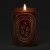 Diptyque Ambre (Amber) Medium Candle (300 g) - product shown lit. 
