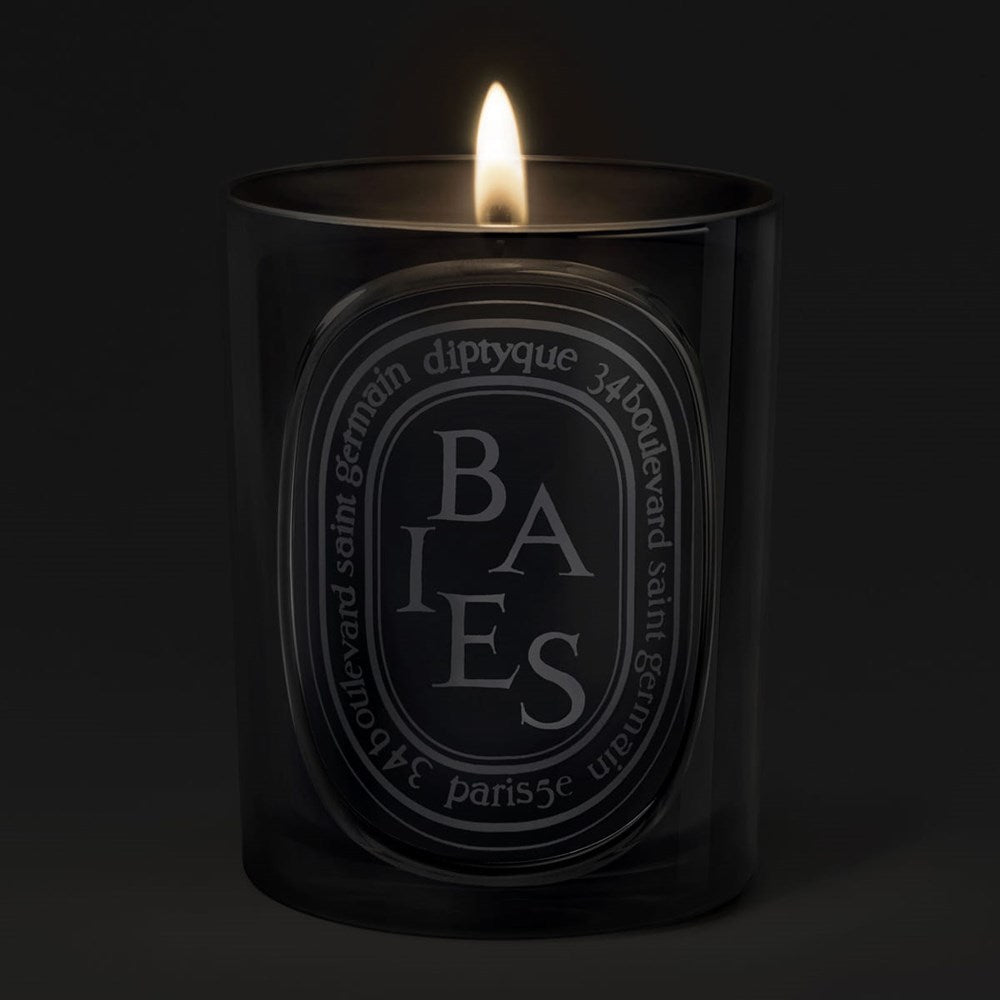 Diptyque Baies (Berries) Medium Candle (300 g) - product shown lit. 