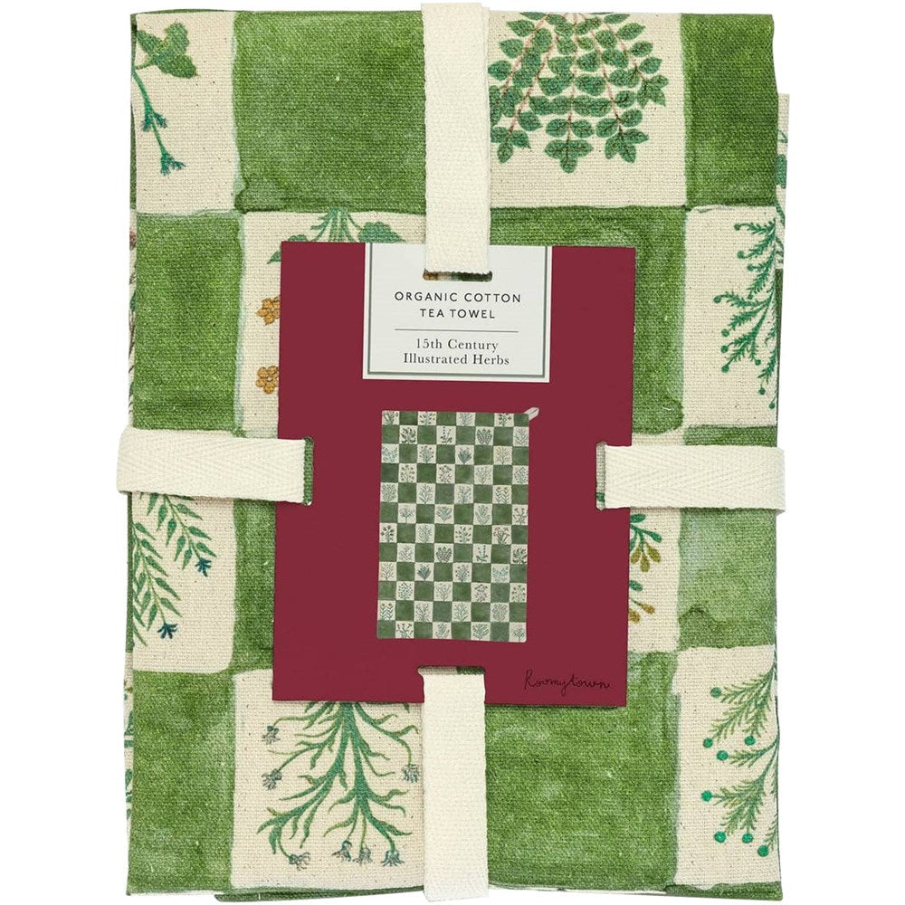 Roomytown Inc Tea Towel - 15th Century Illustrated Herbs (1 pc)