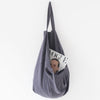 Linen Tales Linen Big Bag - Dark Grey (1 pc) - product shown with magazine inside. 