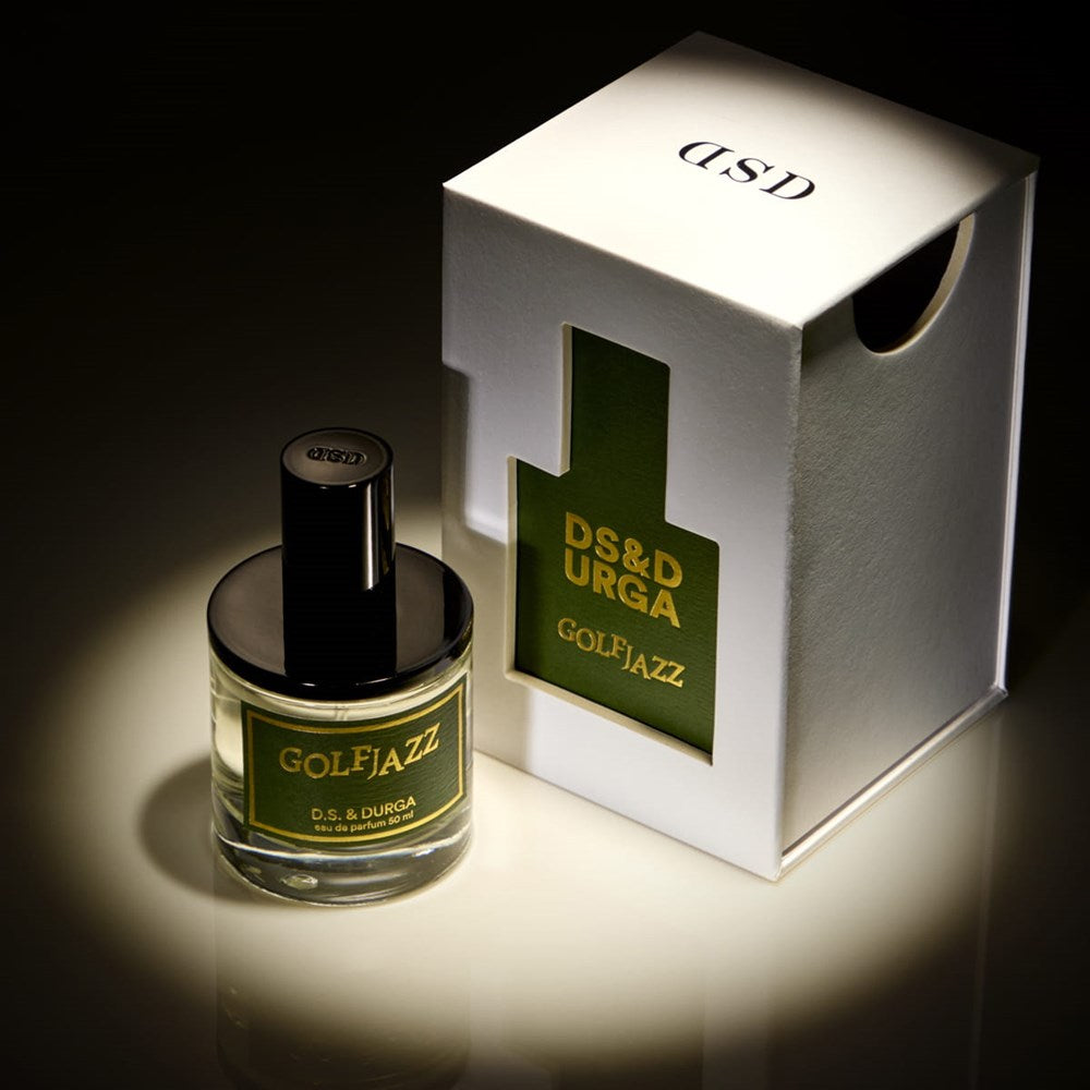 D.S. & Durga Golfjazz Eau de Parfum (50 ml) - product shown on surface in the spotlight. 