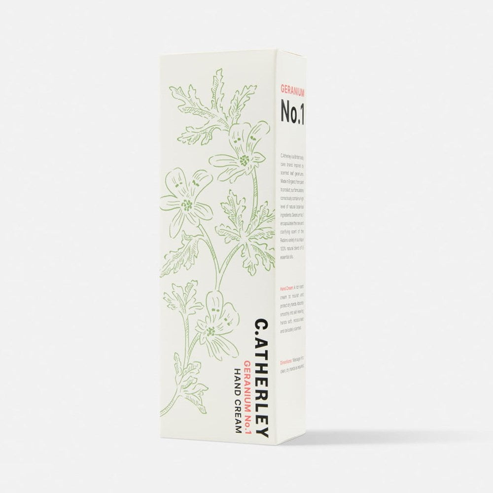 C.Atherley Geranium No.1 Hand Cream (75 ml) - product packaging shown. 