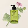 C.Atherley Geranium No.4 Hand Wash (300 ml) - product shown on tan background with a pink flower.