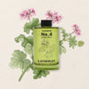 C.Atherley Geranium No.4 Bubble Bath (300 ml) - product shown on tan background with pink flowers.