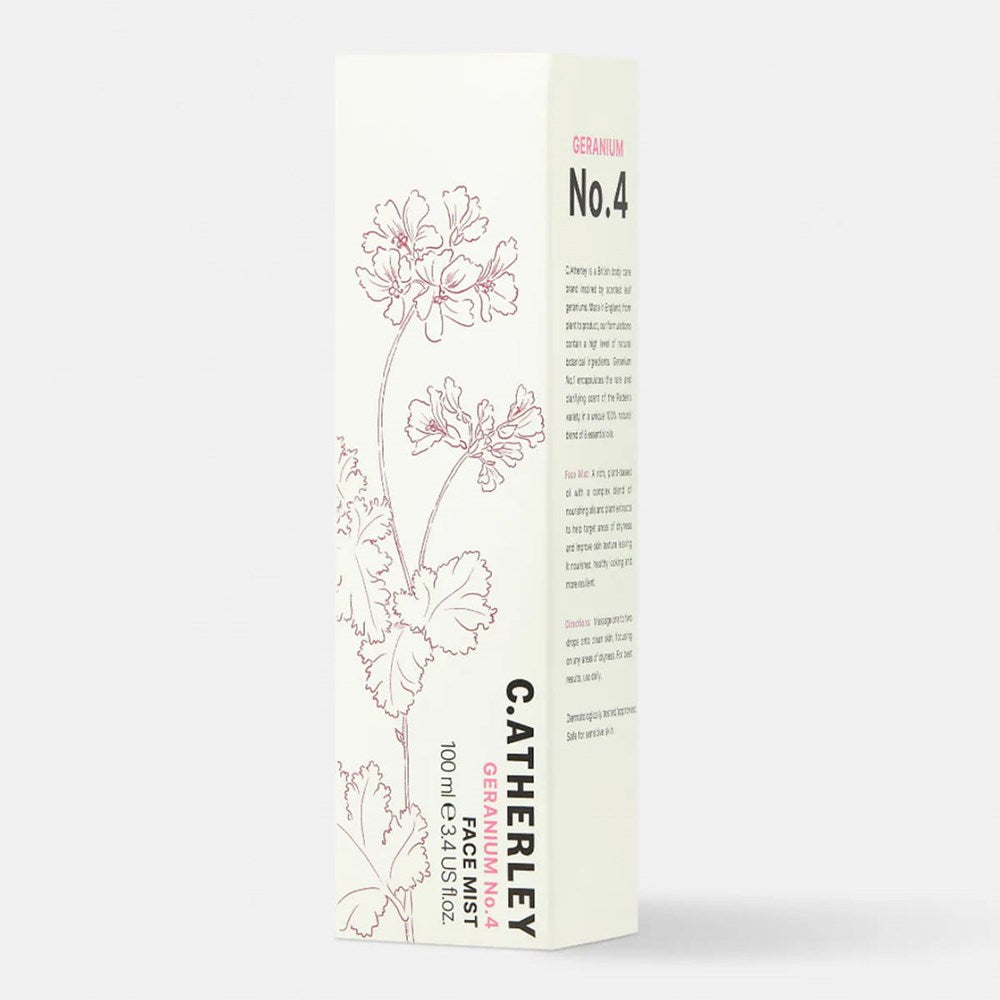 C.Atherley Geranium No.4 Face Mist (100 ml) - product packaging shown. 