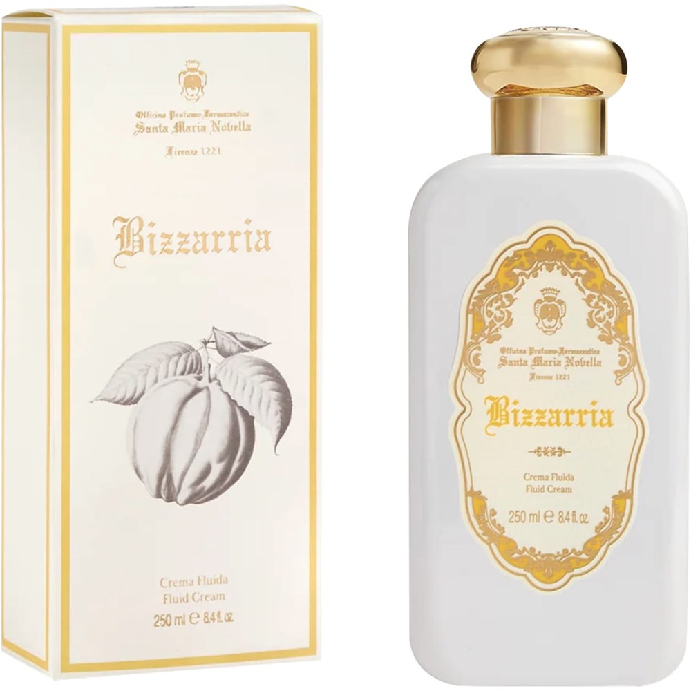 Santa Maria Novella Bizzarria Fluid Body Cream (250 ml) - product shown next to packaging. 