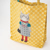 Kusuguru Honey Bean Princes Jacquard Tote - Yellow (1 pc) - product shown close up. 