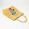 Kusuguru Honey Bean Princes Jacquard Tote - Yellow (1 pc) - product shown laying on side. 
