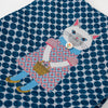 Kusuguru Honey Bean Princes Jacquard Tote - Blue (1 pc) - product shown close up. 