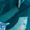 Kusuguru Honey Bean Princes Jacquard Tote - Blue (1 pc) - interior lining shown.
