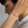 Nach Grey Cat Multicolor Charm Bracelet (1 pc) - product shown modeled on wrist. 