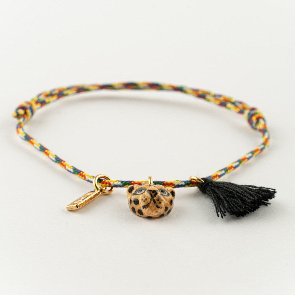 Nach Leopard Multicolor Charm Bracelet (1 pc) - product shown laying on white surface. 