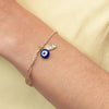 Nach Blue Eye Gold Rope Charm Bracelet (1 pc) - product shown modeled. 