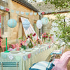 Meri Meri Meri Meri x Molly Mahon Lantern Set (3 pcs) - product shown on patio. 