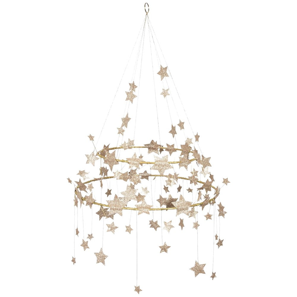 Meri Meri Gold Sparkle Star Chandelier (1 pc)