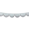 Meri Meri Silver Iridescent Tinsel Scallop Garland (1 pc) - product shown on white background. 
