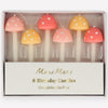 Meri Meri Mushroom Birthday Candles (6 pcs) - product shown on white background. 