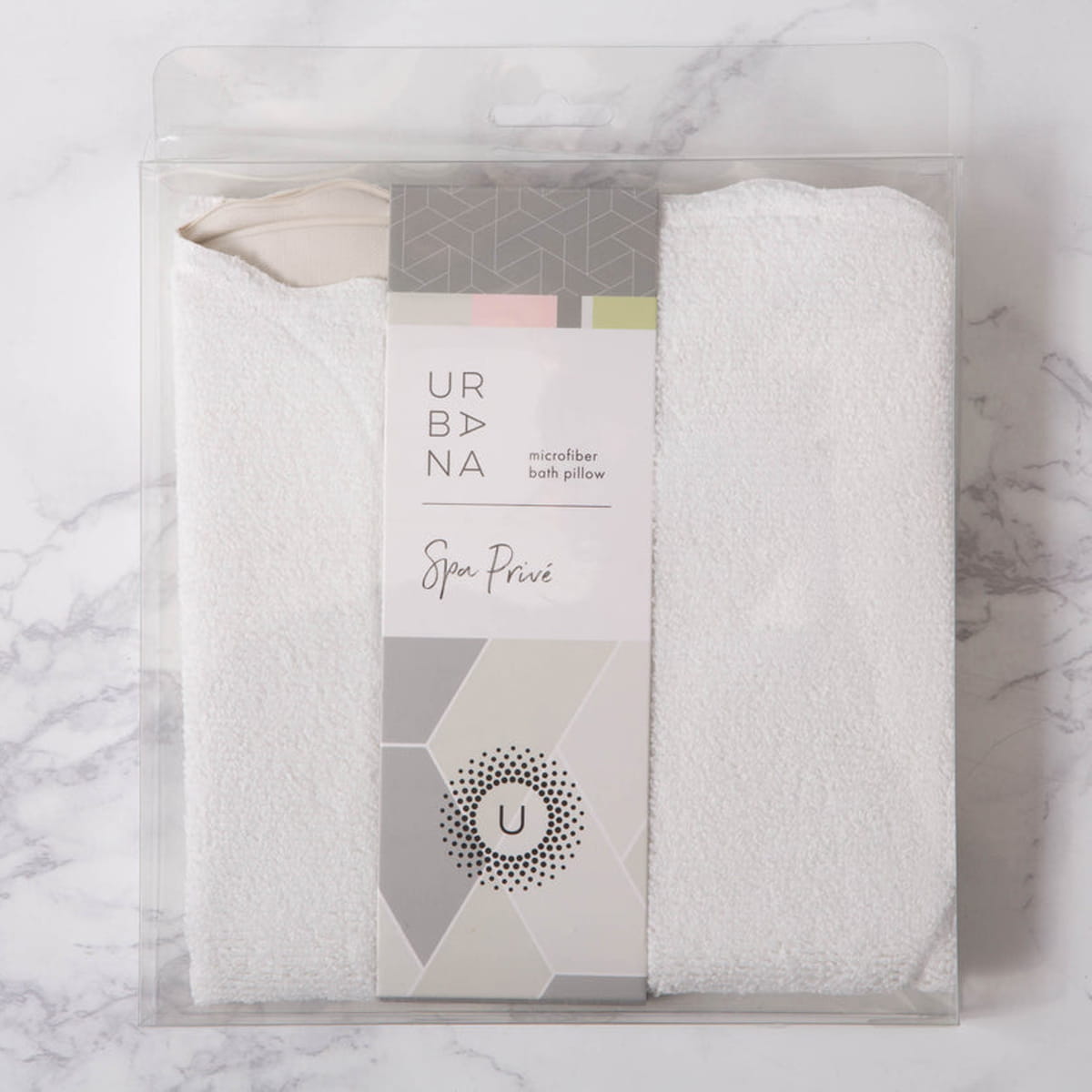 Urbana Spa Prive Microfibre Bath Pillow (1 pc) - product shown in packaging. 
