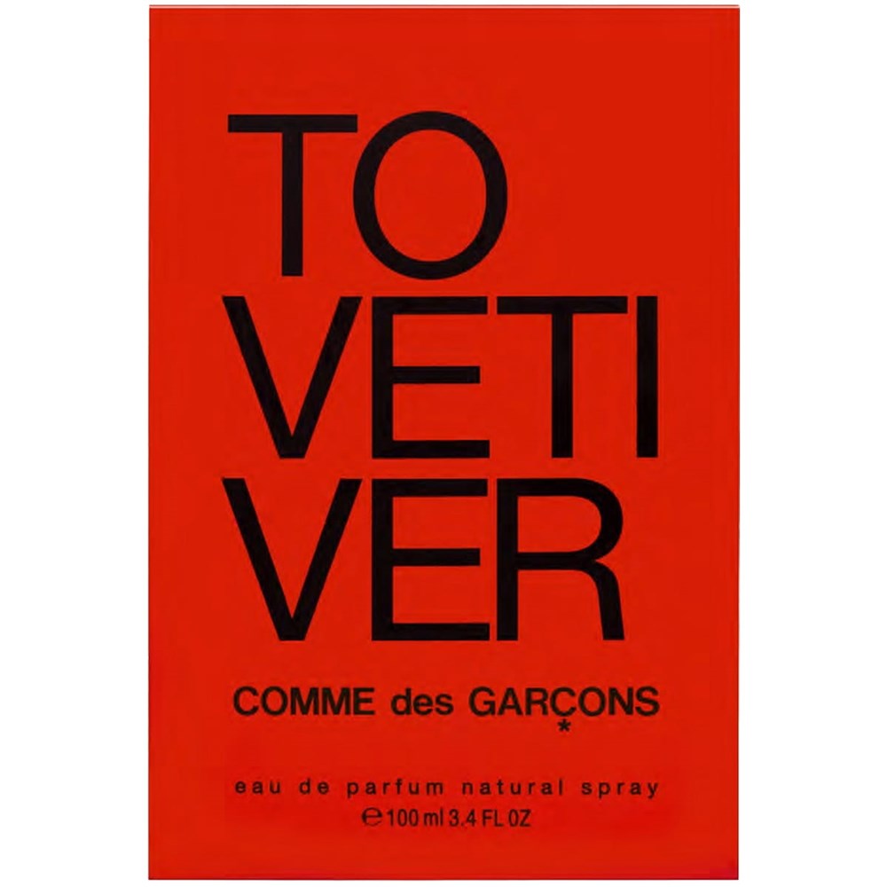 Comme des Garcons To Vetiver Eau de Parfum (100 ml) - product packaging shown. 