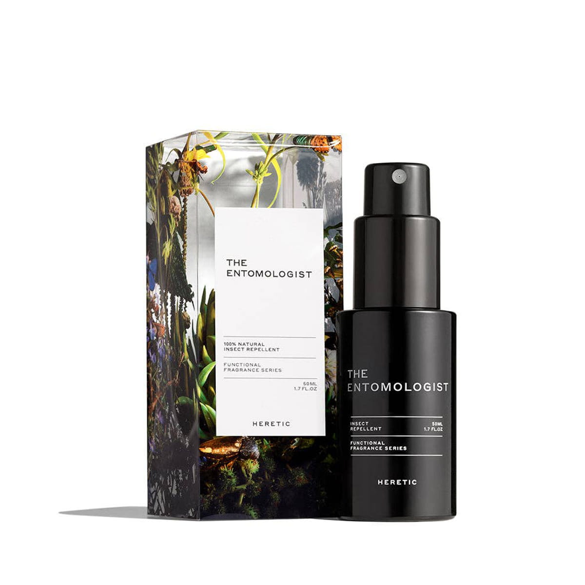Heretic Parfum The Entomologist Insect Repellent Spray (50 ml) - product shown next to packaging. 