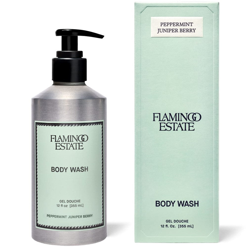 Flamingo Estate Peppermint Juniper Berry Body Wash (355 ml) with box