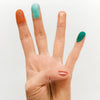 Karolin Van Loon Laguna Eyeshadow & Highlighter Palette (7.2 g) - product shown applied on finger tips. 