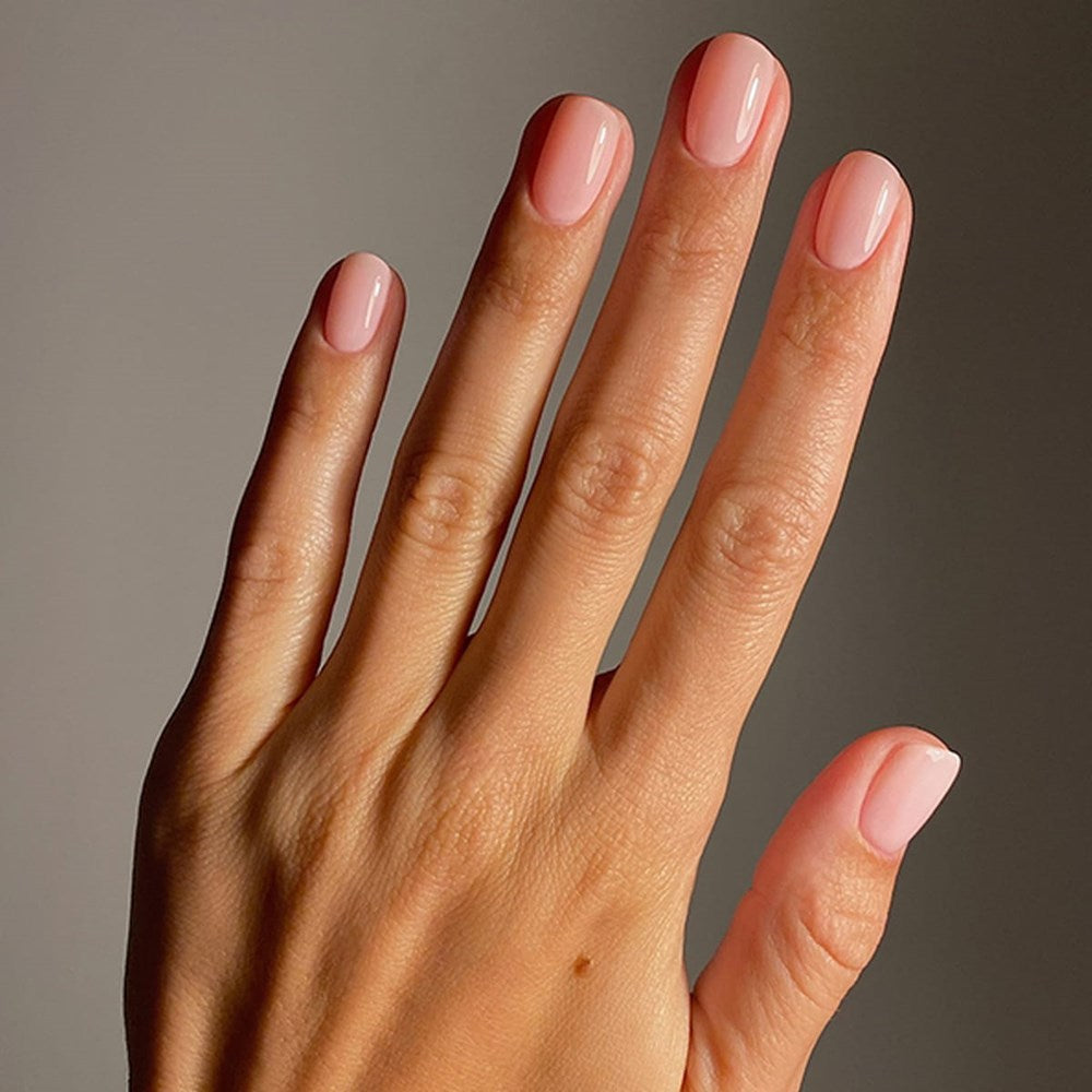 Karolin Van Loon Nail Polish - 50 Rose Doux (15 ml) - product shown on nails. 