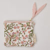 Paper Mirchi Organic Cotton Pouch Set - Floral Blush (2 pcs) - product shown on white counter.