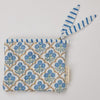 Paper Mirchi Organic Cotton Pouch Set - Floral Indigo (2 pcs) - product shown on white background. 